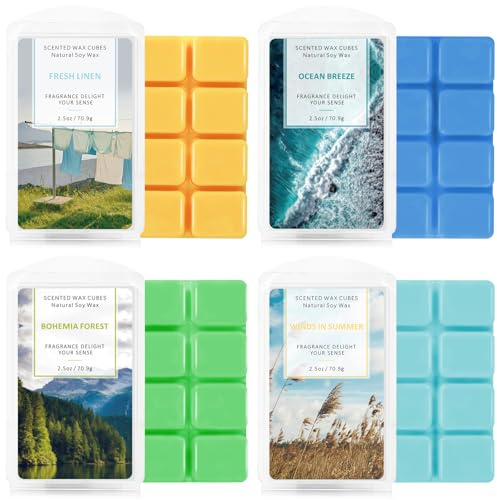 STRN Scented Wax Melts Soy Wax Cubes Long Lasting Scent for Home, 4 Packs