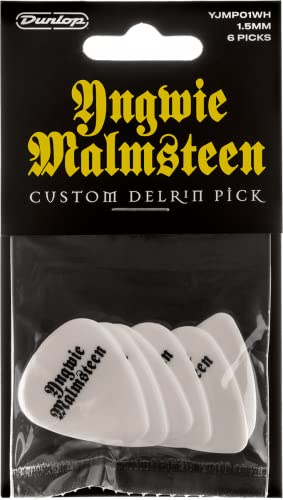 JIM DUNLOP plektrum signatur Yngwie Malmsteen Delrin 1,5 mm, 6 stycken, vit