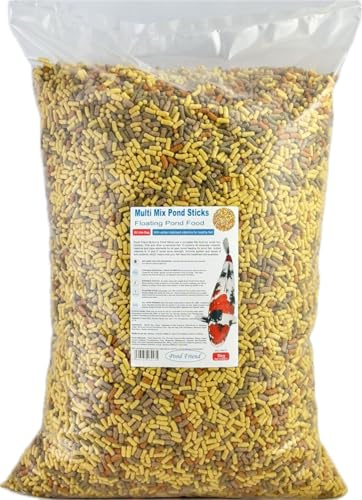 Pond Friend Food Sticks Multi-Mix Variety Blend Of Staple Growth Koi & Colour Fish Food - 5kg 20L)