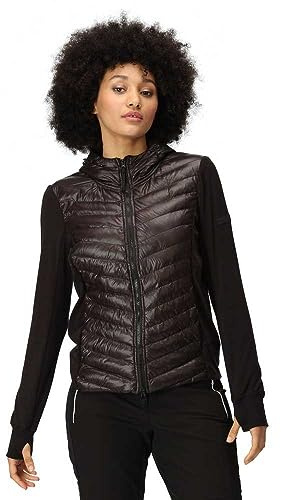 Regatta Padded Hybrid Jacket Coat, Abrigo acolchado Mujer, Black,