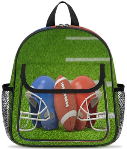 WowPrint American Football und Helme, Kinder-Rucksäcke für Kinder, Jungen, Mädchen, Fußball-Rucksack, Schule, Kindergarten, Büchertasche, Reisen, lässiger Tagesrucksack, farbig, Einheitsgröße