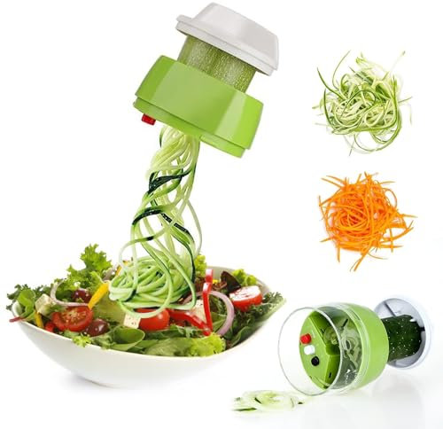 FHBHJNATC Gemüseschneider, Spiralschneider Gemüse, Spiralschneider, Gemüseschneider Spaghetti Gemüsehobel, Spiralenschneider Für Gemüsespaghetti, Zucchini, Karotten,Kartoffeln, Zwiebeln