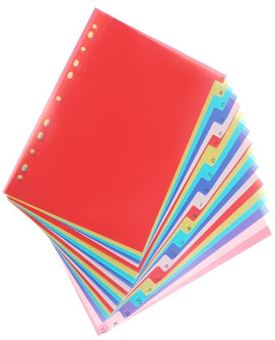 21-Teiliges Trennblätter für Ordner A4 Alphabet Register für Ordner ABC Register für Ordner Trennlaschen Bunt Ringbuchregister mit 11 Löchern für Register Aktenordner