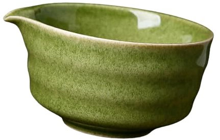 KESOTO Ceramic Matcha Bowl, Chawan Matcha Tea Bowl, Handmade Japanese Natural Rock Texture Cup Matcha Mixing Bowl, Traditional Ceremonial Accessories for Tea Lovers Gift, Dark Green