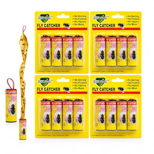 Myggor och insekter flugfälla – 16 stycken (4 x 4-pack) – giftfria självhäftande fällor för inomhus- och utomhusbruk