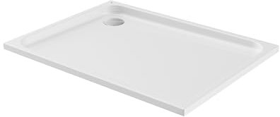 BERNSTEIN - Receveur de douche Rectangulaire Blanc 90x120x3,5cm Bac à douche Acrylique antidérapant à Rebords, Résistant & Durable - TIM
