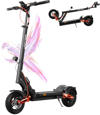 JOYOR E Scooter mit Straßenzulassung T6E Pro, Reichweite 75-100Km, Elektroroller mit Hydraulische Federstoßdämpfer Vorne und Hinten, Faltbarer E Roller Offroad, 150 KG Tragkraft