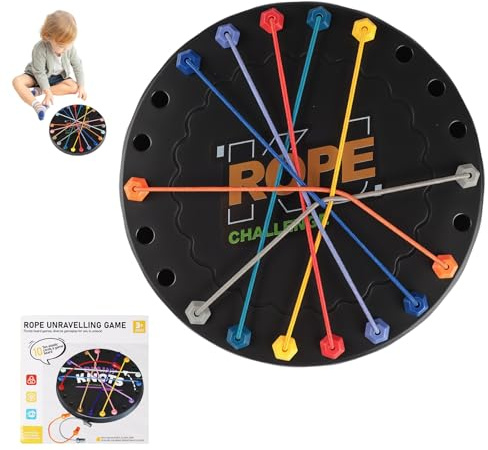 runpeak Brainy Knots spel rope utmanande pussel pusselspel, rep reder ut tålamod barn, familjespel 2 till 4 spelare