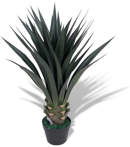Elegans, konstgjord Yucca-växt med kruka 85 cm – konstgjord växt av plast för vardagsrum, kontor och trädgård – lättskött och realistisk – perfekt rumsdekoration