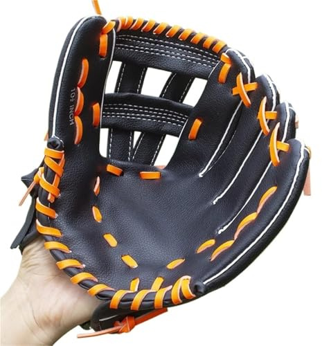 Baseballhandskar, baseballhandske, utomhussport, pendlarhandske, softboll-träningsutrustning, vänster hand för vuxna, tonåringar, träning, 26,7–31,8 cm, läder (12,5 tum svart)