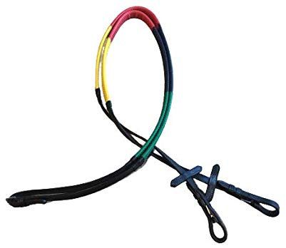 Cwell Equine Zügel für Pferde, Leder, Regenbogenfarben, Schwarz