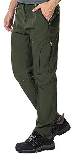 CARWORNIC Men's Warm Fleece Lined Snow Hiking Pants Winter Outdoor Windproof Waterproof Climbing Skiing Pants