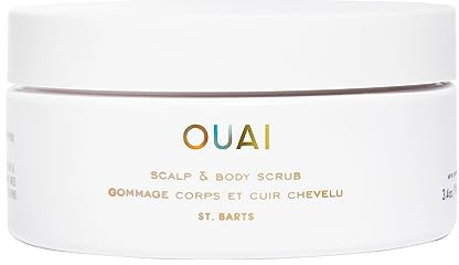 OUAI St. Barts Kopfhaut- und Körperpeeling, Reisegröße, schäumendes Kokosöl, Zuckerpeeling und sanftes Kopfhautpeeling, reinigt, entfernt Ablagerungen und spendet der Haut Feuchtigkeit – frei von