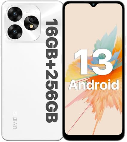 UMIDIGI A15 Smartphone NFC, 16GB+256GB/ 1TB Espandibile Telefono Cellulare, 64MP+16MP Fotocamere, 6.7 HD+ Schermo, 5000mAh/20W Carica Veloce, Telefono Android 13, Dual SIM 4G, Face ID/OTG/GPS, Bianco