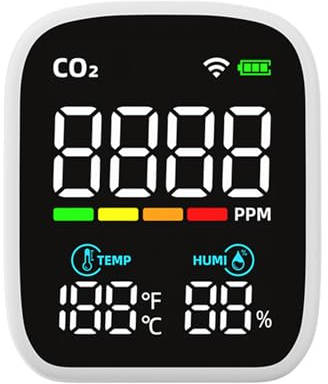 PV28-AW Smart WIFI Mini Détecteur de CO2, Portable 3-en-1 Moniteur de qualité de l'air intérieur, moniteur numérique de CO2, mesure de la température et de l'humidité, détecteur de dioxyde de carbone