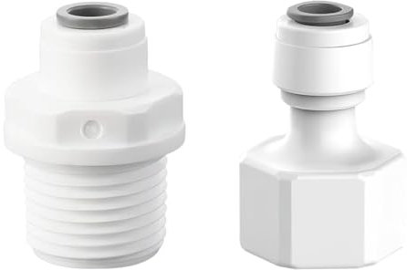 HAPPOW 1/4 RO Wasser Gerade Rohrfitting auf 1/2 Weiblich/Außengewinde Push In Schnellverbinder Wasserschlauch Schlauchverbinder, für Osmose Wasserfilter Umkehrosmoseanlage