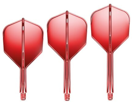 GOAT - Air Red Clear No6 Flights Inbetween, 3 Kunststoff Darts Flights Inkl. Schaft, Dart Zubehör