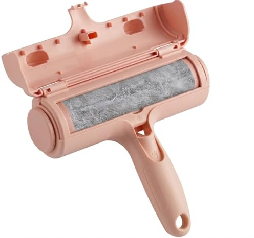 YALVA® Quitapelos Mascotas Reutilizable – Rodillo Quita Pelos de Perro y Gato para Sofás, Alfombras, Ropa y Camas – Cepillo Removedor de Pelaje Autolimpiable - Rosa