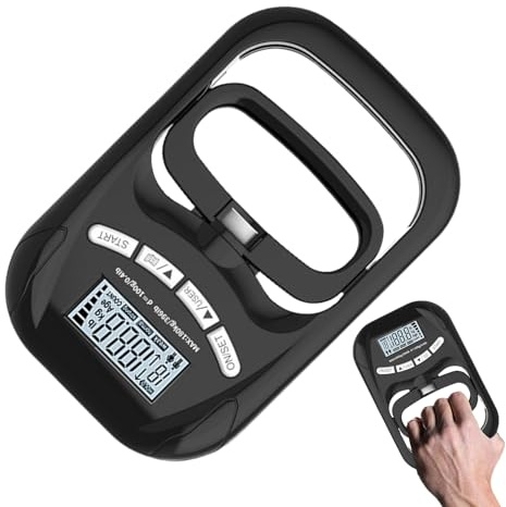 Medidor De Fuerza De Preensión - 180kg Pantalla Digital Recargable | Probador de Fuerza con Pantalla Digital | Para Entrenamiento Fitness Recuperación Muscular Hogar Viaje Mujeres Hombres