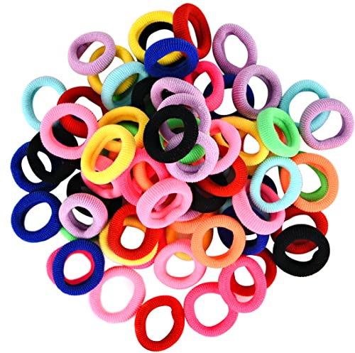 Lintopos Baby Hair Ties, Elastic Hair Bands Small Hair Ties for Girls Rubber Bands Elastic Ponytail Holders (Multicolor)
