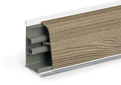 DQ-PP 3m (2m + 1m) WINKELLEISTE | Fino Hawana hell | 37 x 24mm | PVC | GRATIS Schrauben | Küchenleiste Arbeitsplatte Abschlussleiste Leiste Küche Küchenabschlussleiste Wandabschlussleiste