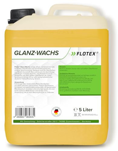 Flotex® - Pflegendes Sprühwachs 5L mit sofort Abperleffekt | Spray Wax Premium Versiegelung | Glanz & Schutz für alle Lacke | Lackpflege und Sprühversiegelung