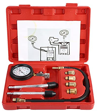 Kit tester di compressione del motore, kit di misuratori del tester di compressione del motore a benzina Kit di test per autoveicoli del cilindro del motore a gas a benzina per auto