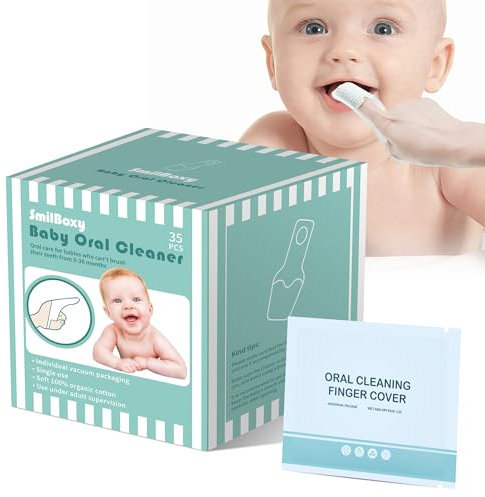 35 Stück Fingermanschette Baby Oral Cleaner, Neugeborene Zahnbürste Bürste die Zähne mit den Fingern für 0-36 Monate Toddler Mundpflege des Babys