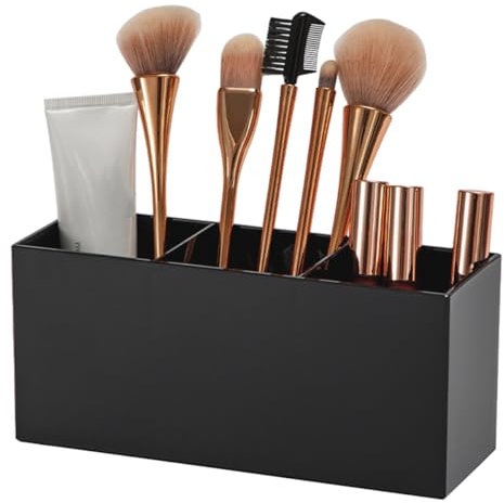 3 Fächern Kosmetik Organizer,Kosmetik Pinselhalter für Pinsel,Schminkpinsel Behälter,Pinsel Organizer,Make Up Organizer,Acrylic Pinselhalter,Kosmetikpinsel Behälter, Liner, Lippenstifte,Stiftehalter
