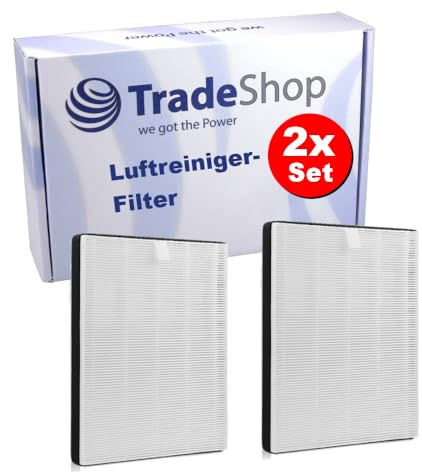 2 x Trade-Shop HEPA-filter ersättningsfilter kompatibelt med Philips HU5930/10 HU5931/11 ersätter FY114/10/lufttvätt luftrenare reservdel