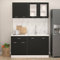 ARKEM Juego de Muebles de Cocina 4 Piezas aglomerado Negro cocinas Completas armarios Cocina modulos de Cocina Fregadero con Armario