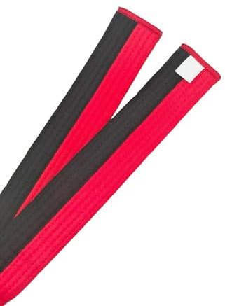 Pandiui23 Ceinture Professionnelle Taekwondo Karaté Judo Double Enveloppement Arts Martiaux Rayée Ceinture Sportive (1, Rouge Noir, 2.6M)