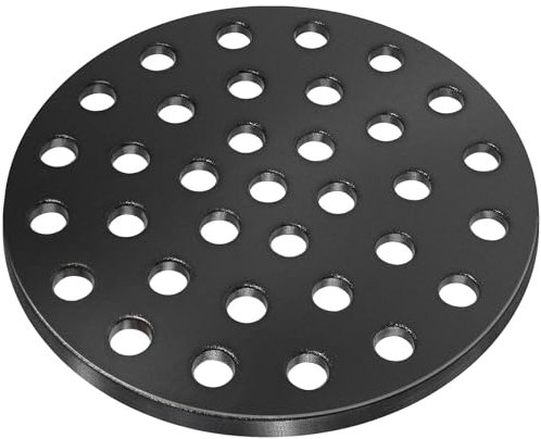 GGC Cast Iron Fire Grate for Kamado Joe Classic, Round High Heat Charcoal Grate for Large Big Green Egg, Replacement Parts for Weber Smokey Joe, 10.5 BBQ Grill Accessories