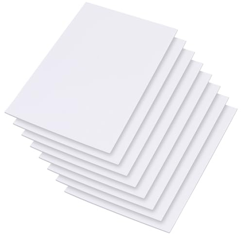 AHANDMAKER 8 st utökade PVC-plastark, 30 x 18 cm vit PVC-skumplåt, 3 mm tjockt hantverksskumpapper, PVC-ark för hantverk och konst, presentationer, skylttavlor, utomhusbruk