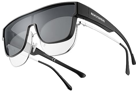 ROCKBROS Gafas Ciclismo Polarizadas, Sobre-gafas de Sol Deportivas Multiusos para Senderismo con Protección UV contra el Viento, Compatibles con Lentes Graduadas
