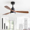 CACI Mall Deckenventilator mit Beleuchtung und Fernbedienung, 3 Holzlüfterblätter, 122 cm, Timer, 3 Farbtemperatur, Leise DC, 6 Geschwindigkeiten, Sommer Winterbetrieb Deckenventilator mit Licht