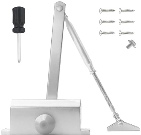 COEWUR Cierrapuertas Automático Pequeño Hidraulico Cierra Puertas Automatico con Bloqueo Ajustable para Hogar y Comercial Puerta de 25-40KG Ancho 1000MM (Plata)