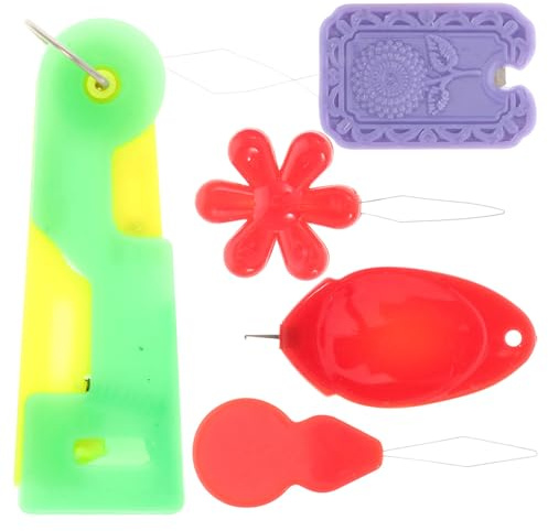 ABOOFAN Set 5 Pezzi Infila Ago in Plastica per Cucito a Mano, Facile da Infilare, Adatto a Piccoli Occhi di Ago, per Progetti di Cucito Manuale Colore Casuale