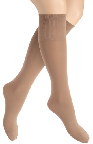 alber's VELUTESSE 40 – Pack de 5 – Gambalettes Femme en microfibre opaque, bord confort haut, semi-opaque 40 DEN, couleur doré, taille 36-41