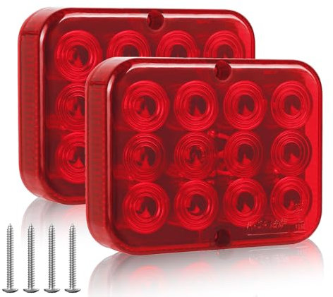 AOHEWEI 2 x LED Nebelschlussleuchte für Anhänger Nebelscheinwerfer Rot 12V Nebellampe Wasserdicht für Auto Anhänger Wohnwagen LKW
