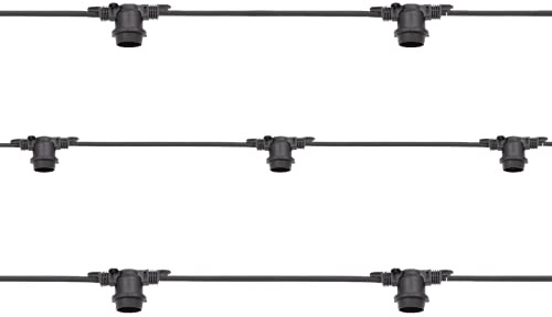 Lampo Catenaria Luminosa Cordoniera Bianco 11 Portalampada E27 12,5 metri IP65 Uso Esterno Prolungabile impermeabile