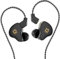 Yinyoo KBEAR KS1 in Ear Monitor, Auricolari Stereo cablati Dual Magnectic Circuit Dynamic, HiFi in Ear Auricolari con Cancellazione del Rumore, Cavo Staccabile(con Mic, Nero)
