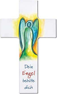 Fritz Cox Kinderkreuz 'Ein Engel behüte Dich' 15cm weiß