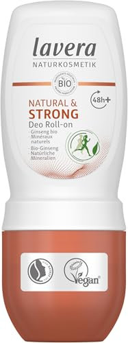 lavera Natural & Strong Déodorant à bille - ginseng bio & minéraux naturels - 48h de protection - sans sels d'aluminium & alcool - contre les odeurs de transpiration - vegan - bio (1 x 50 ml)