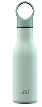 Joseph Joseph Loop- Bouteille d'eau en acier inoxydable isolée sous vide, gourde pour le travail, la gym, les voyages - 500ml, vert