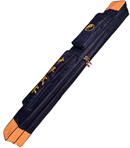 A ALFEEL Waterproof Kung Fu Tai Chi Sword Case Double Layer Navy Blue/Black