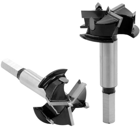 Meichoon Forstner - Juego de 3 brocas de carbono de mayor dureza, para carpintería, losas de madera, alas planas, bisagras de carburo cementado, 32 mm