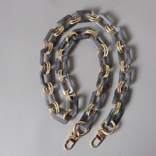Whakano Catena per borsa in acrilico, catena di ricambio per borse con moschettone, catene per borsa, rimovibili, per borse da donna, manici per borse, borsetta, portafoglio, accessori, grigio, 85 cm
