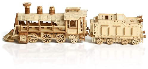 Foyucool Puzzle 3D de Madera para Adultos, Kit DIY con Diseño Único, Rompecabezas para Montar, Regalo Ideal para Cumpleaños o Navidad, Tren