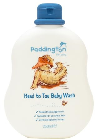 Paddington Bear Baby Head to Toe Wash 250ml – Gentle Baby Bath Wash for Newborns & Sensitive Skin – Paediatrician Approved, Dermatologically Tested, 99% Naturally Derived Ingredients